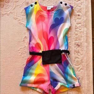 Colorful Heart Patterned Romper